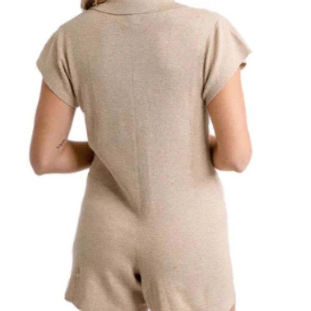 Tan Button-Up Romper - Picture 4 of 5